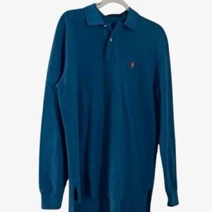 Polo by Ralph Lauren Men’s Blue Long Sleeve Polo Shirt